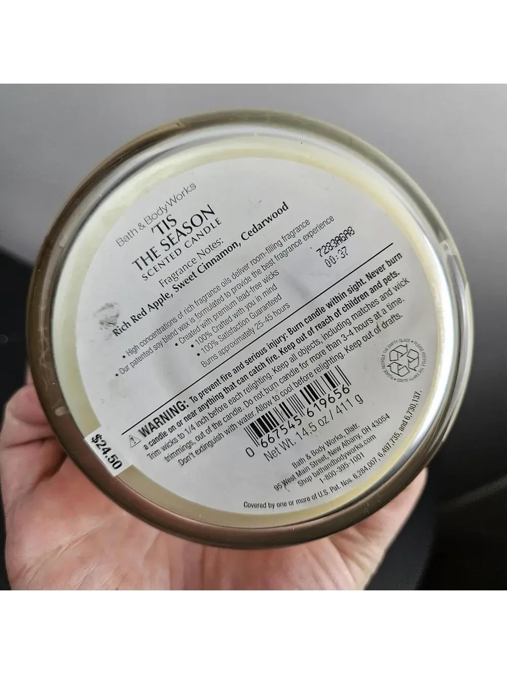 Bath and Body Works Tis the Season 3 Wick Candle - Picture 2 of 5